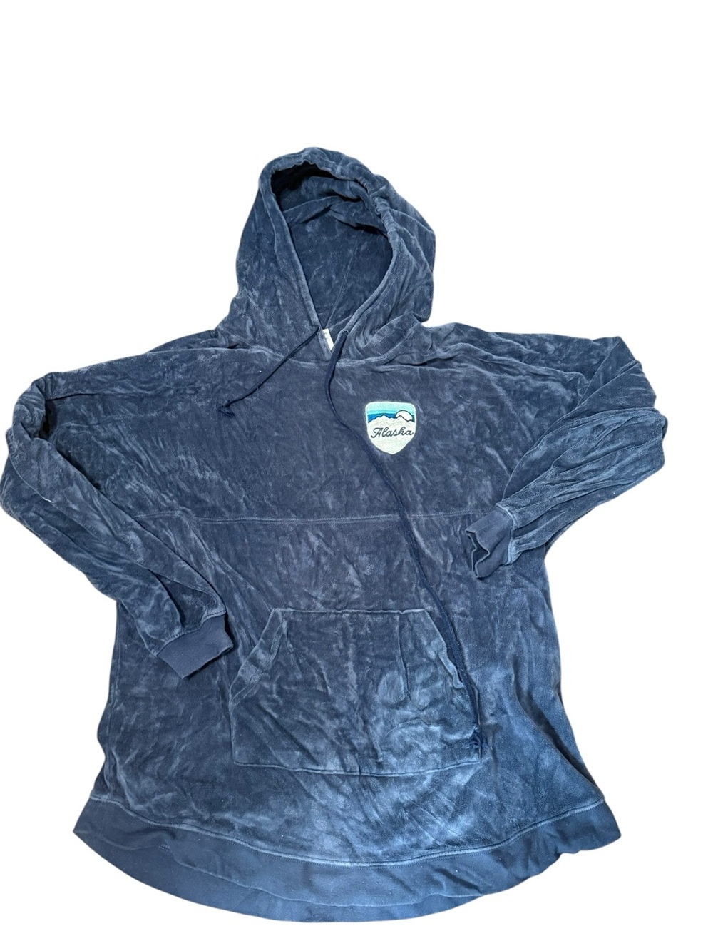 Disney Cruise Line Alaska 2020 Spirit Jersey‎ Hoodie Blue Velour Mens Medium